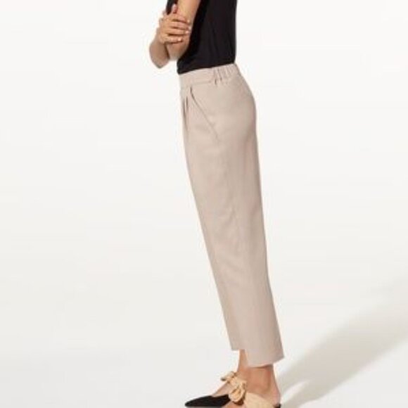 Aritzia Babaton Cohen Pleated Pull OnTrouser Pants in Denudee - SZ 6 - Picture 4 of 7